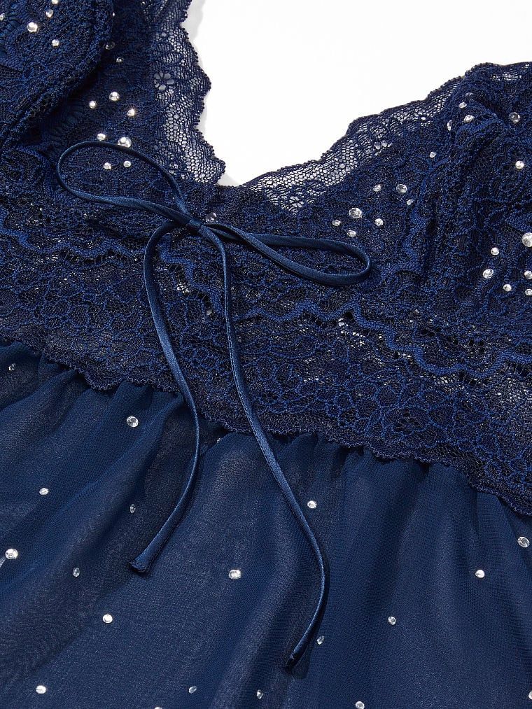 Victoria's Secret Koronkowo-szyfonowy zestaw do spania Cami