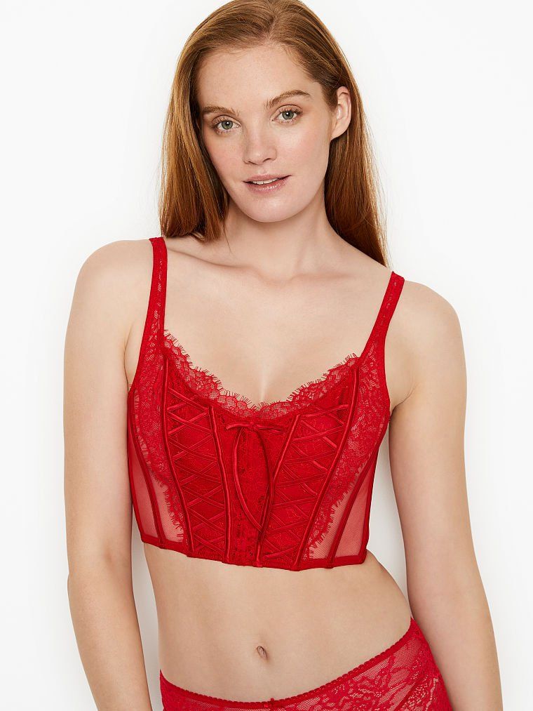 red lace top