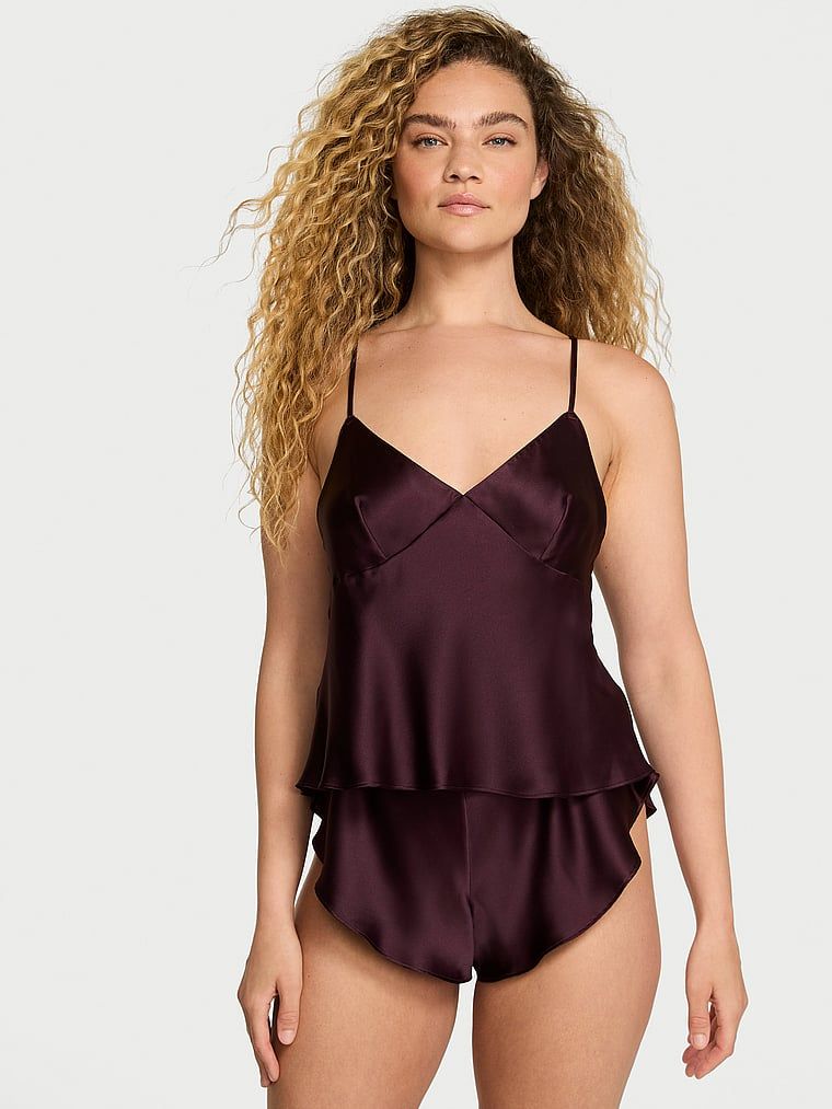 Victoria's Secret Satynowy zestaw do spania Cami Set