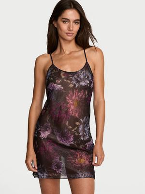 Victoria's Secret Koszulka nocna z szyfonu Midnight Dahlias
