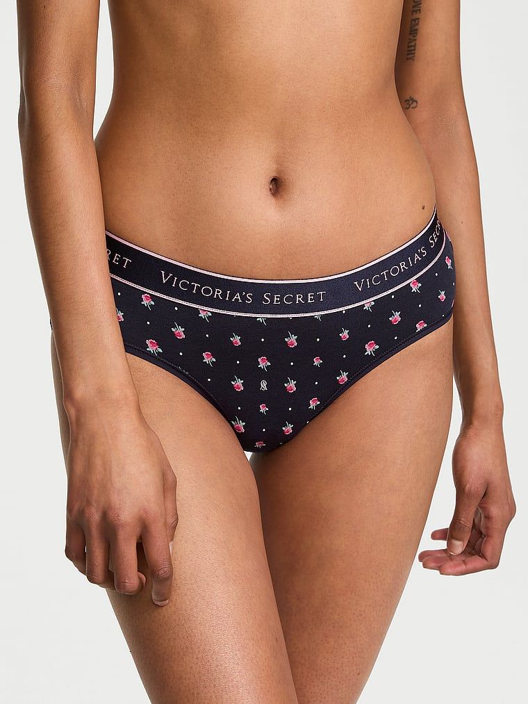 Cotton Majtki bawełniane z logo w talii Hiphugger