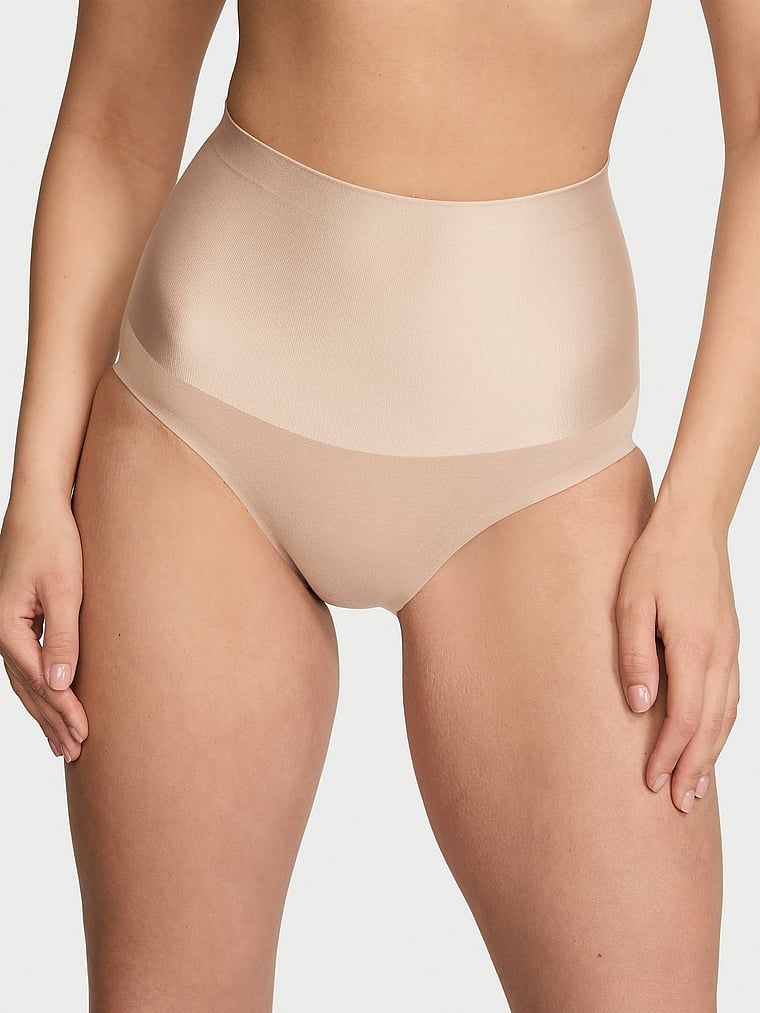 Body by Victoria Majtki modelujące z wysokim stanem Smoothing Shimmer Brief