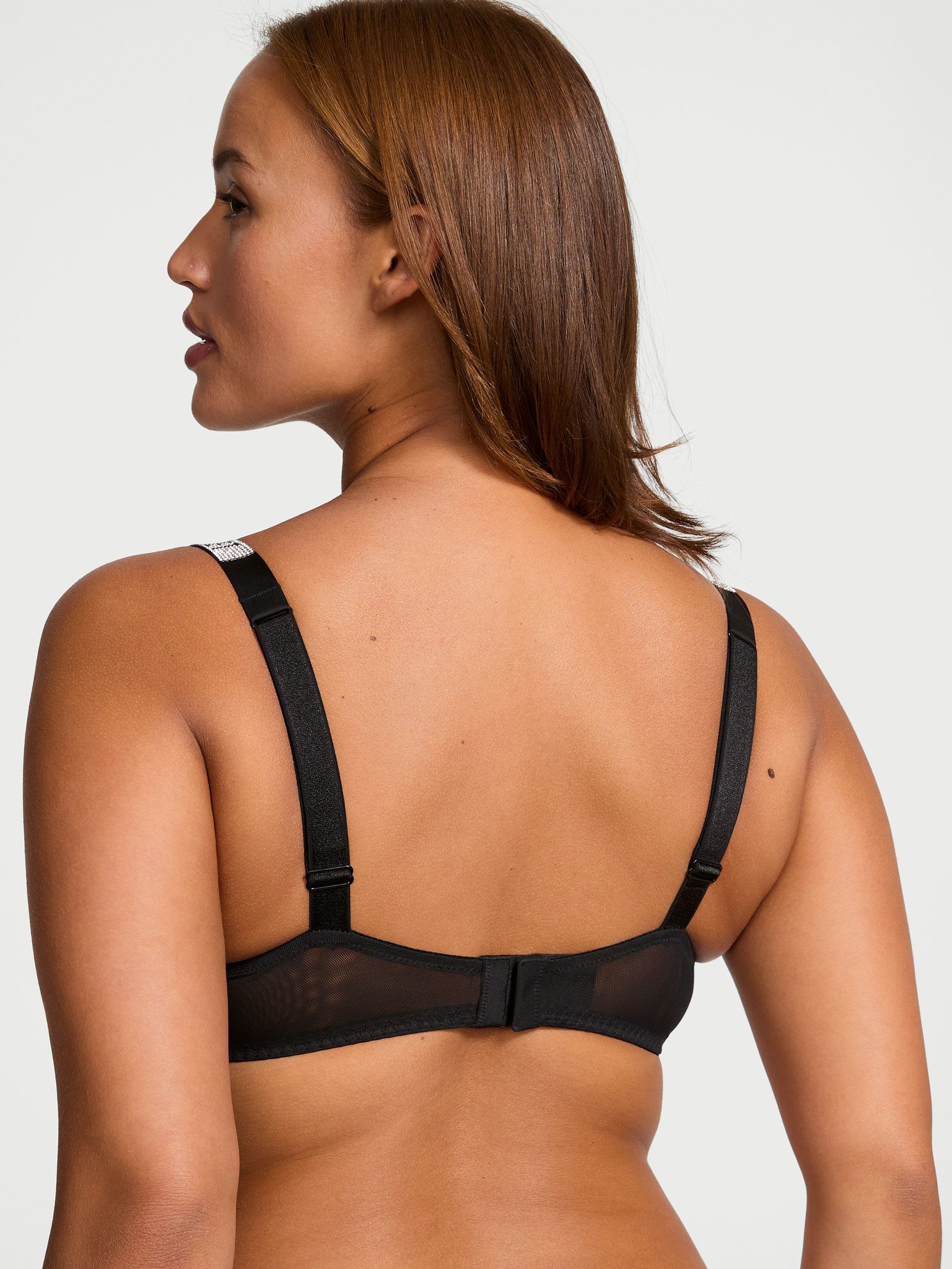Very Sexy Biustonosz push-up koronkowy z błyszczącymi ramiączkami Shine Strap