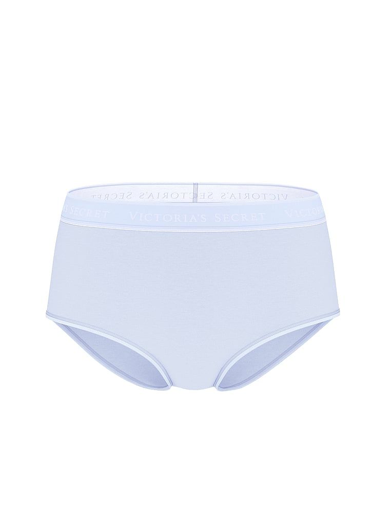 Majtki bawełniane figi z logo marki z wysokim stanem. Produkt ma kolor niebieski i pochodzi z kolekcji Cotton. 