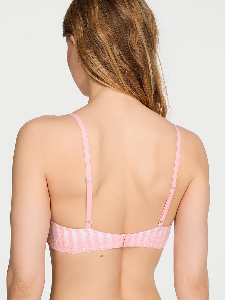 Biustonosz lekko usztywniany bawełniany bez fiszbin Lace-Trim. Produkt jest wzorzysty i pochodzi z kolekcji T-shirt. 