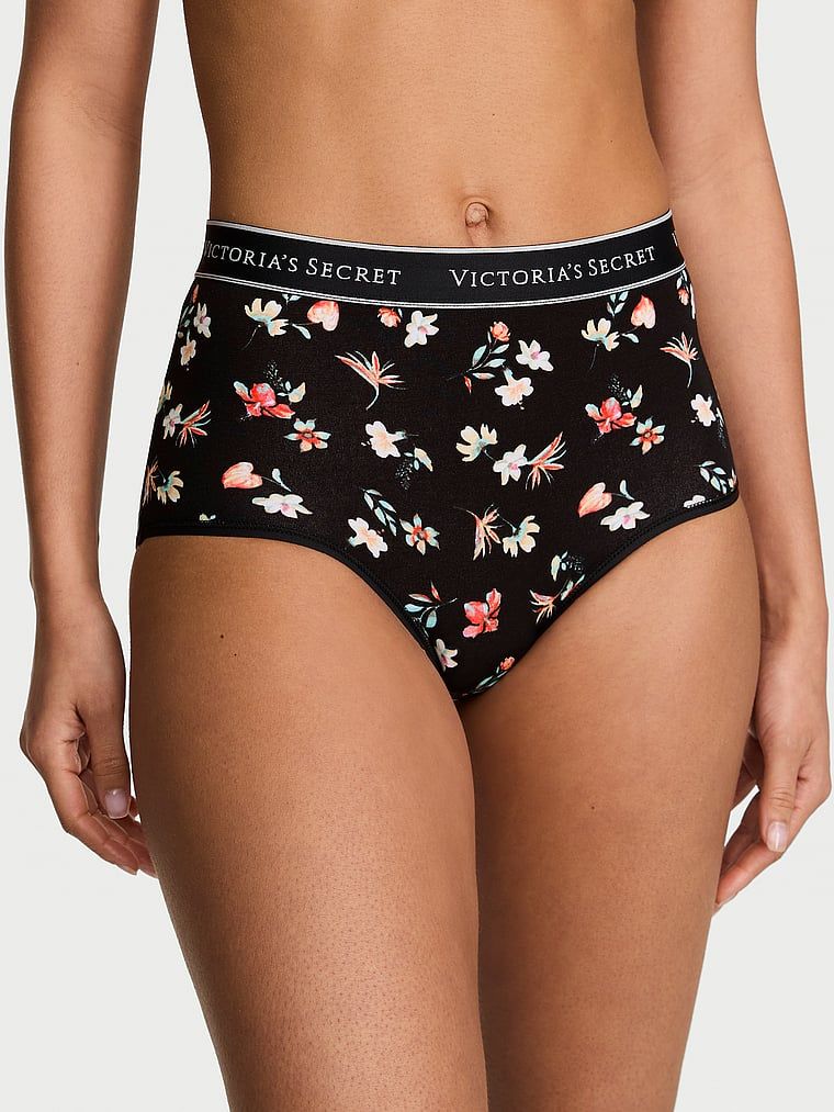 Cotton Majtki bawełniane figi z logo marki z wysokim stanem