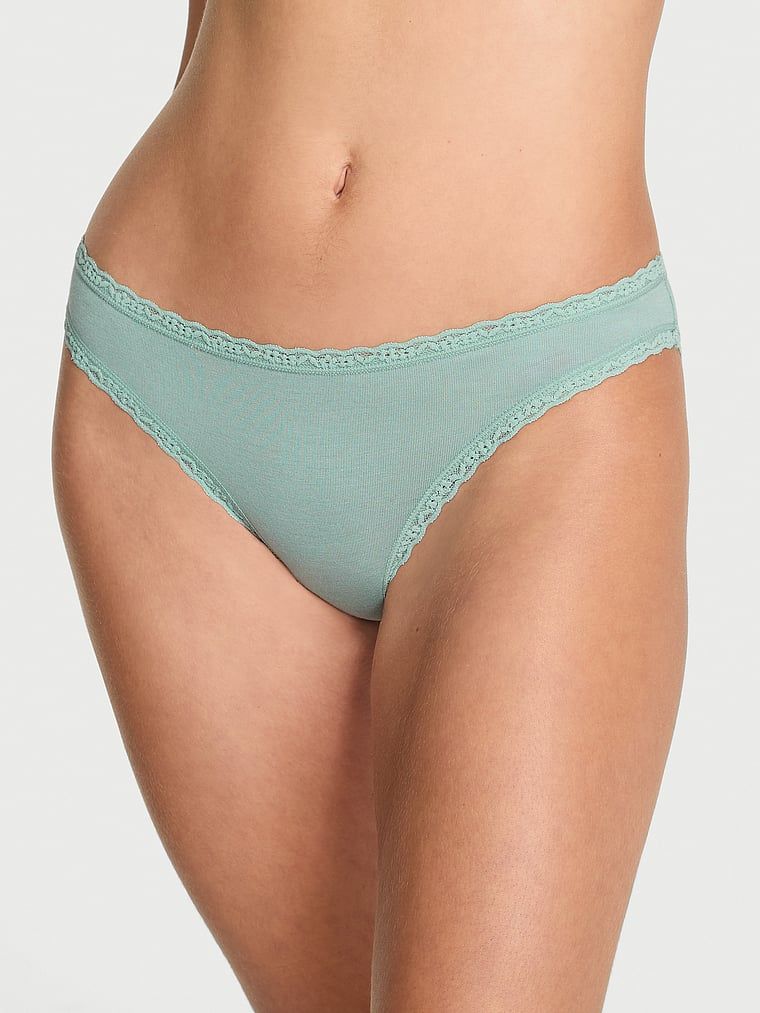 Majtki bawełniane Bow Bikini . Produkt ma kolor zielony i pochodzi z kolekcji Lacie. 
