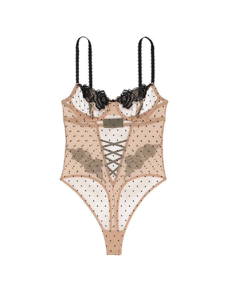 Body z siateczki Sheer Rose Dot. Produkt jest wzorzysty i pochodzi z kolekcji Very Sexy. 