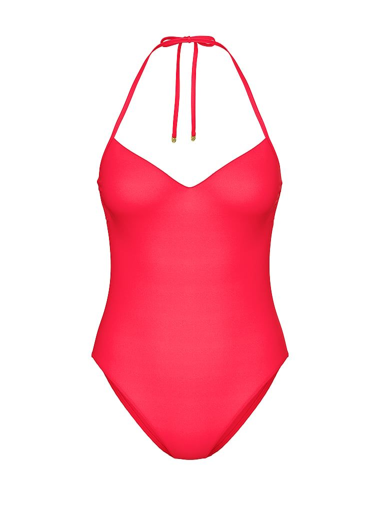 Strój kąpielowy jednoczęściowy z push-upem Essential. Produkt ma kolor różowy i pochodzi z kolekcji Victoria's Secret Swim. 