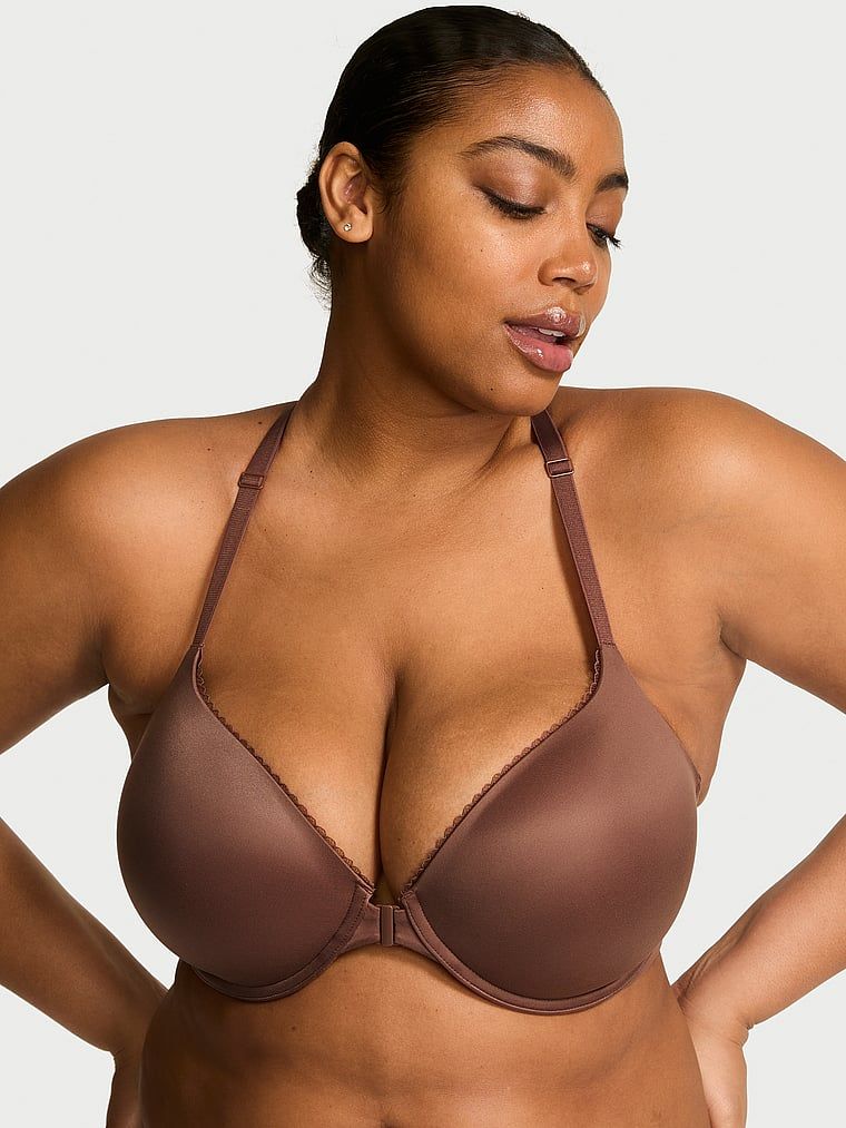 Body by Victoria Biustonosz lekko uszytywniany zapinany z przodu z koronką na plecach Racerback Demi