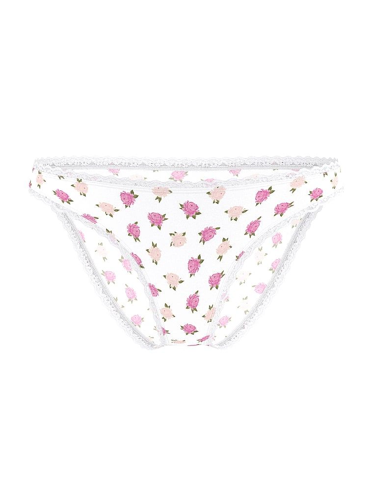 Majtki bawełniane z koronką Lace-Trim Bikini. Produkt jest wzorzysty i pochodzi z kolekcji Lacie. 