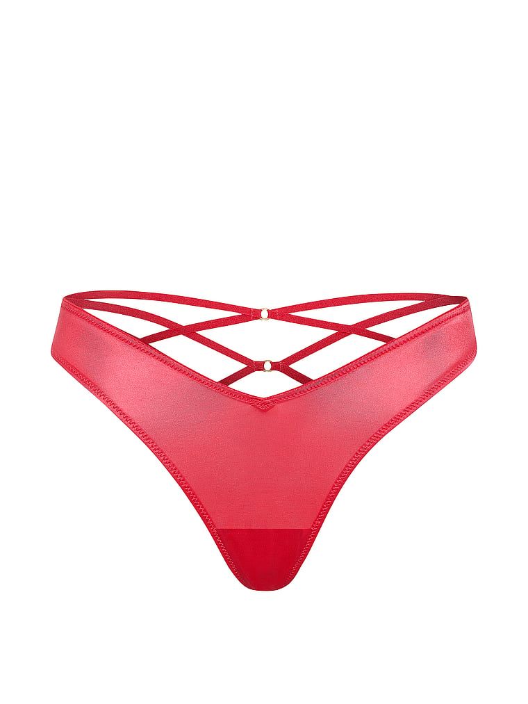 Stringi z paseczkami z tyłu i wysoko wyciętymi nogawkami Strappy-Back High-Leg. Produkt ma kolor czerwony i pochodzi z kolekcji Very Sexy. 