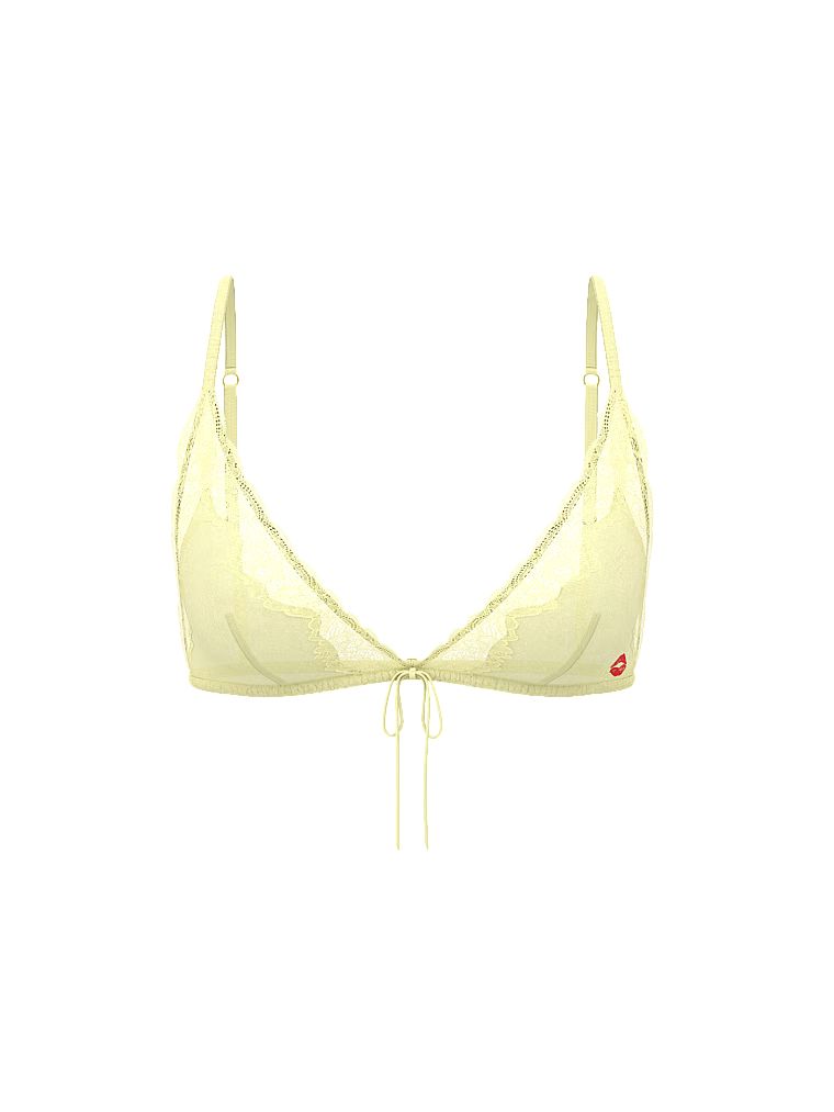 Biustonosz braletka satynowa Tease Kiss. Produkt ma kolor żółty i pochodzi z kolekcji Victoria's Secret. 