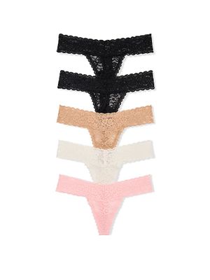 Victoria's Secret Zestaw stringów koronkowych - 5 sztuk