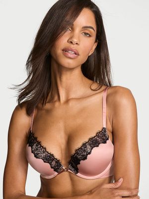 Very Sexy Biustonosz push-up powiększający o 2 rozmiary ze wstawkami z koronki Bombshell Lace-Trim