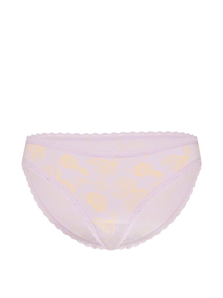 Majtki bawełniane z koronką Lace-Trim Bikini. Produkt jest wzorzysty i pochodzi z kolekcji Lace Trim. 