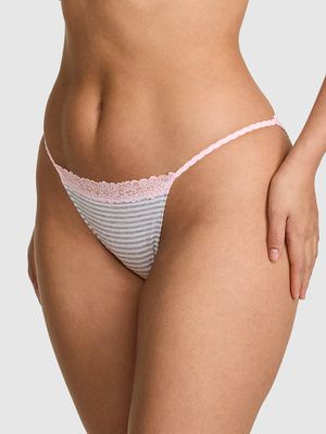 Bawełniane majtki bikini z koronkowym wykończeniem