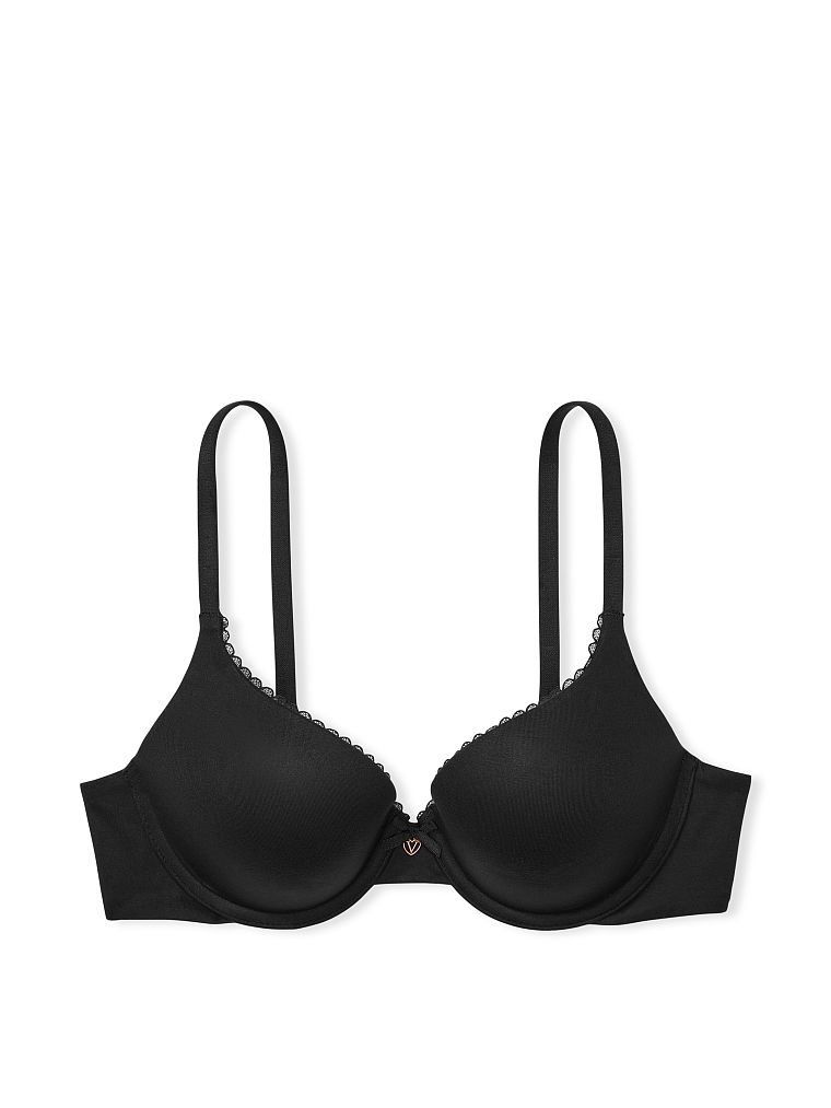 Na zdjęciu na białym tle widoczny jest biustonosz push-up Perfect Shape. Produkt ma kolor czarny i pochodzi z kolekcji Body by Victoria.