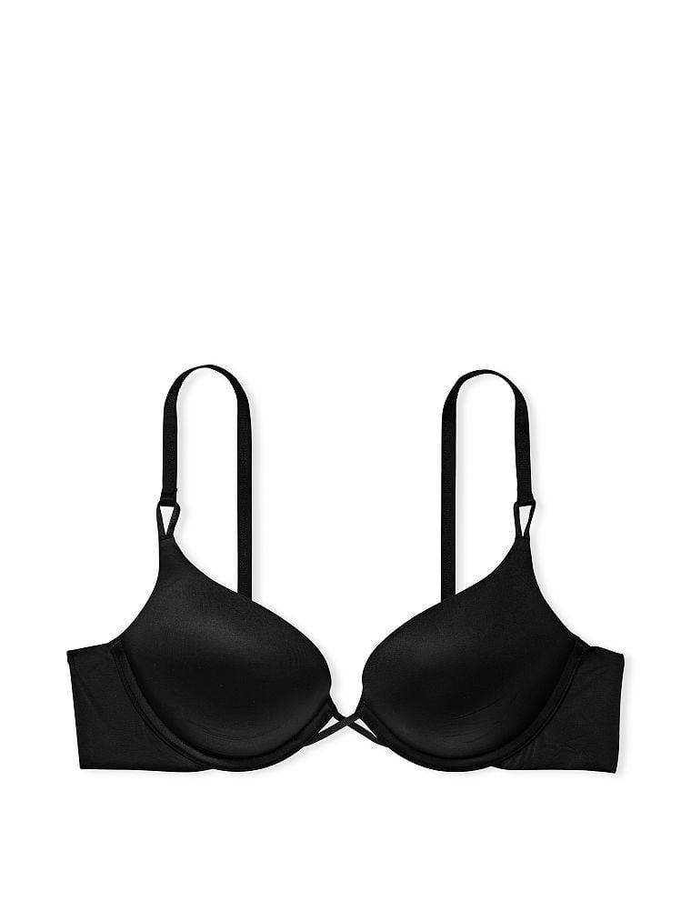 Na zdjęciu na białym tle widoczny jest biustonosz push-up Bombshell. Produkt ma kolor czarny i pochodzi z kolekcji Very Sexy.