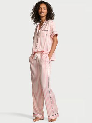 Victoria's Secret Satynowa piżama z krótkim rękawem