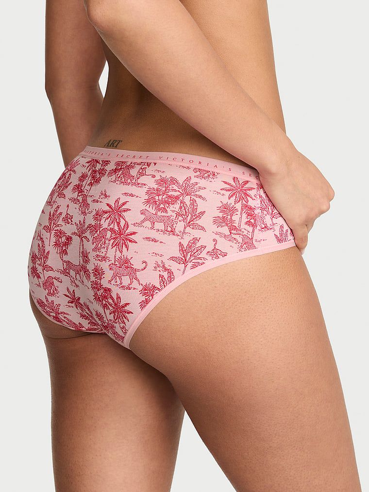 Majtki bawełniane Hiphugger. Produkt jest wzorzysty i pochodzi z kolekcji Victoria's Secret. 