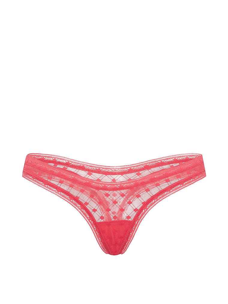 Stringi z koronki Dot Geo Ultra-Mini Scoop. Produkt ma kolor czerwony i pochodzi z kolekcji Lacie. 