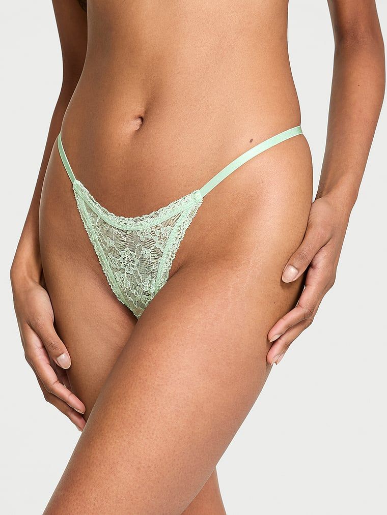 Stringi koronkowe Lace. Produkt ma kolor zielony i pochodzi z kolekcji Lacie. 