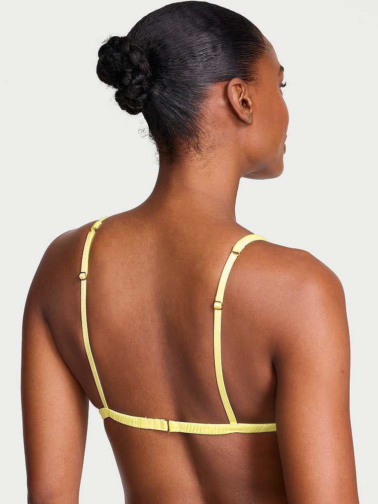 Biustonosz braletka satynowa Tease Kiss. Produkt ma kolor żółty i pochodzi z kolekcji Victoria's Secret. 