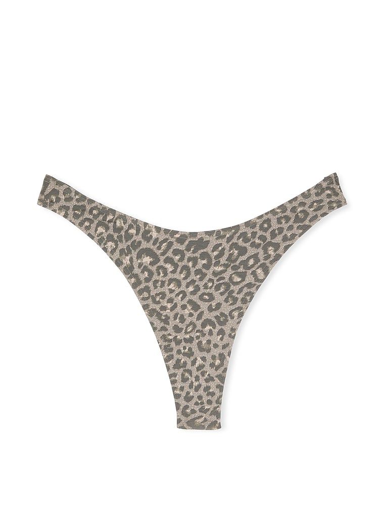 Stringi bawełniane High-Leg Scoop. Produkt jest wzorzysty i pochodzi z kolekcji Victoria's Secret. 