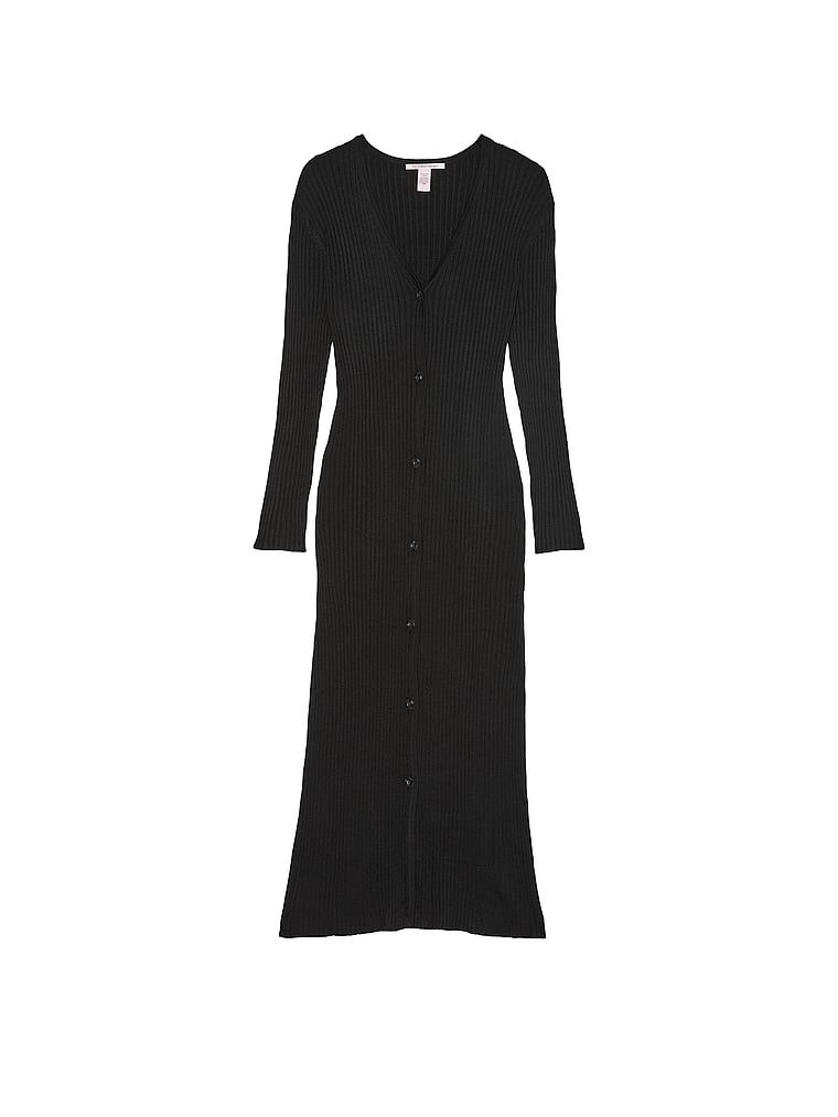Sukienka dzianinowa maxi Luxe Creme Knit. Produkt ma kolor czarny i pochodzi z kolekcji Victoria's Secret. 