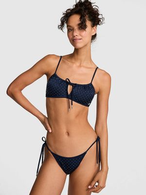 Top bikini z wycięciem keyhole i wiązaniem z przodu