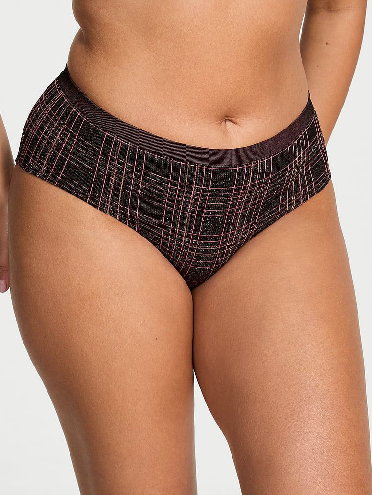 Majtki bezszwowe Shimmer Plaid Hiphugger. Produkt jest wzorzysty i pochodzi z kolekcji Seamless. 
