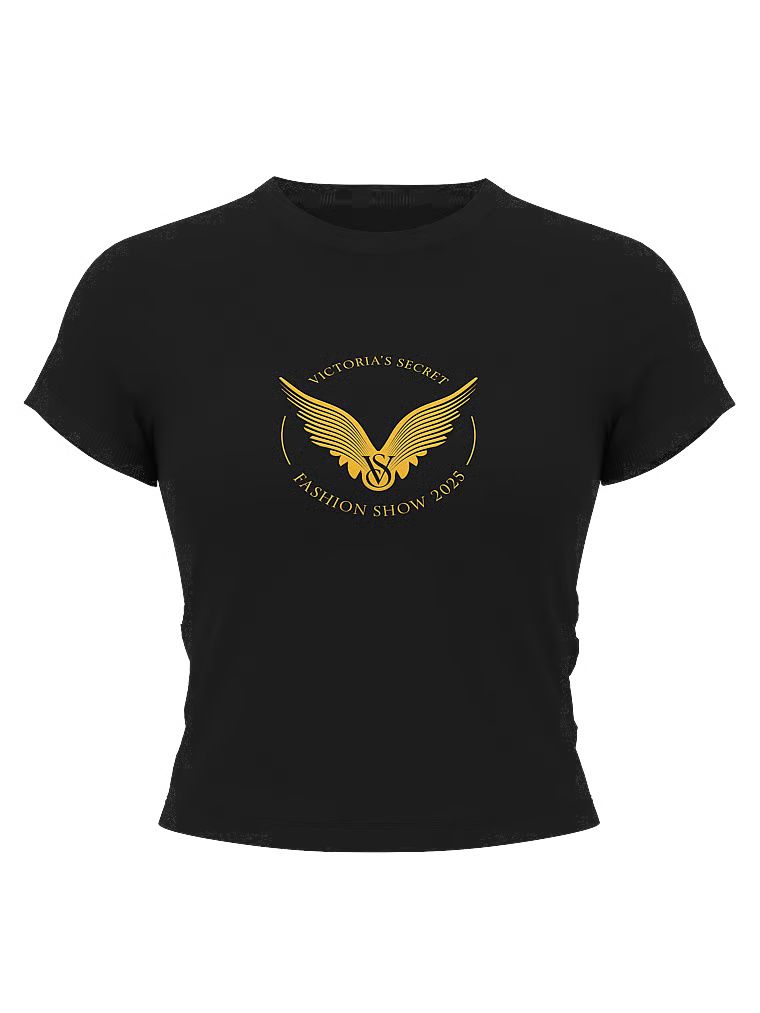 T-shirt bawełniany VSFS 2025. Produkt ma kolor czarny i pochodzi z kolekcji Angel Essentials. 