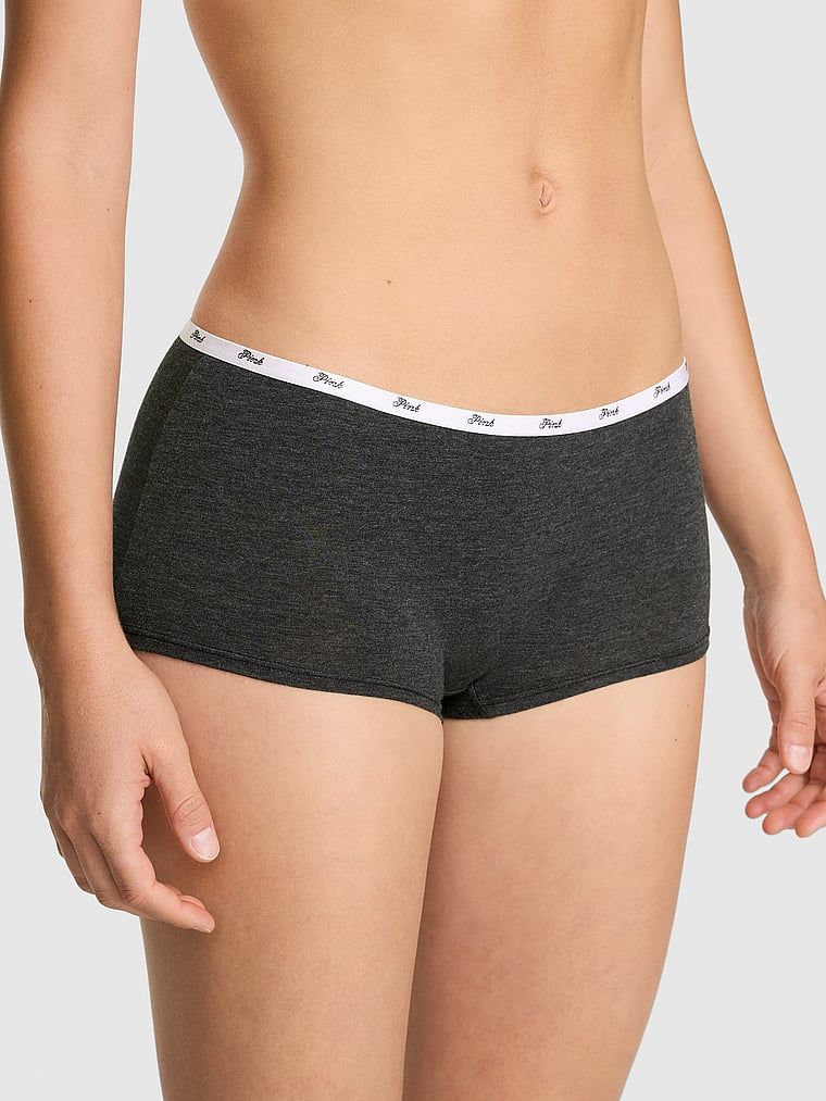 Majtki Boyshort z bawełny z logo