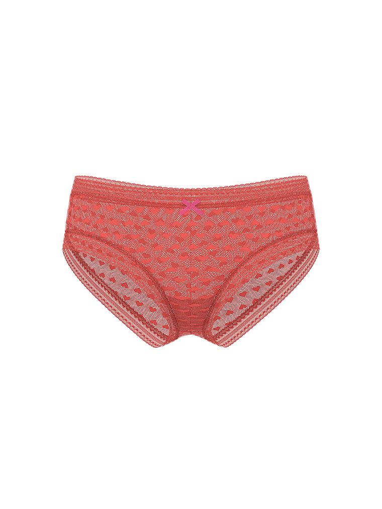 Majtki z siateczki Heart Lace Cheeky. Produkt ma kolor pomarańczowy i pochodzi z kolekcji Lacie. 