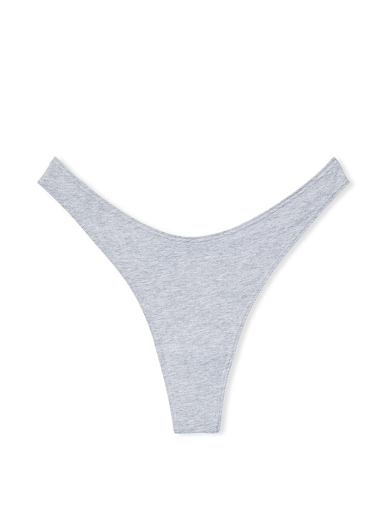 Stringi bawełniane High-Leg Scoop. Produkt ma kolor szary i pochodzi z kolekcji Victoria's Secret. 
