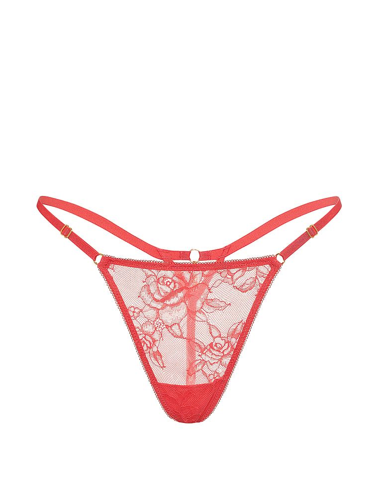 Stringi koronkowe z regulowanymi paskami Hardware. Produkt ma kolor różowy i pochodzi z kolekcji Very Sexy. 