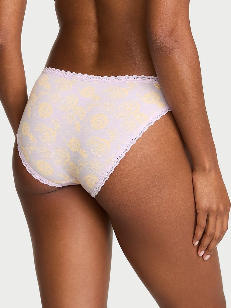 Majtki bawełniane z koronką Lace-Trim Bikini. Produkt jest wzorzysty i pochodzi z kolekcji Lace Trim. 