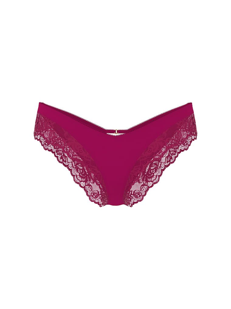 Majtki z koronką na krawędziach i wysoko wyciętymi nogawkami Lace-Trim Cheeky. Produkt ma kolor różowy i pochodzi z kolekcji Very Sexy. 
