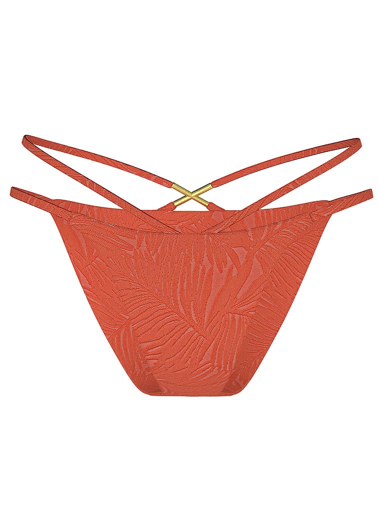 Dół od bikini z paseczkami Archives Sexy Straps Brazilian. Produkt ma kolor pomarańczowy i pochodzi z kolekcji Victoria's Secret Swim. 