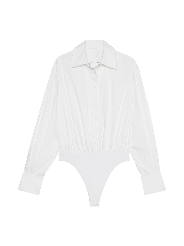 Bluzka koszulowa bawełniana z body Atelier X Altuzarra. Produkt ma kolor biały i pochodzi z kolekcji Atelier Victoria's Secret x Altuzarra. 