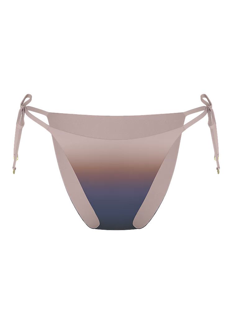 Dół od bikini z wiązaniami po bokach Archives Sunset Ombre Cheeky. Produkt jest wzorzysty i pochodzi z kolekcji Victoria's Secret Swim. 