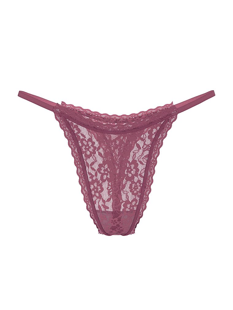 Stringi koronkowe Lace. Produkt ma kolor purpurowy i pochodzi z kolekcji Lacie. 