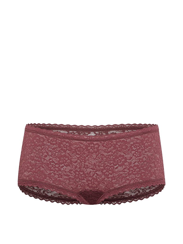 Majtki koronkowe szorty z niskim stanem Boyshort. Produkt ma kolor różowy i pochodzi z kolekcji Lacie. 