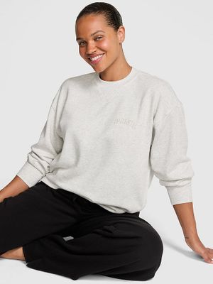 PINK Bluza bawełniana oversize z okrągłym dekoltem