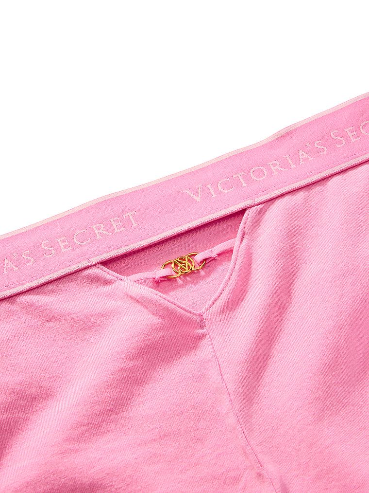 Majtki bawełniane z logo i paseczkami z tyłu Hiphugger. Produkt ma kolor różowy i pochodzi z kolekcji Cotton. 