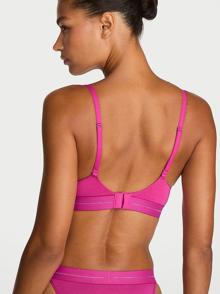 Biustonosz push-up bawełniany Perfect Shape Signature Shine. Produkt ma kolor różowy i pochodzi z kolekcji T-shirt. 