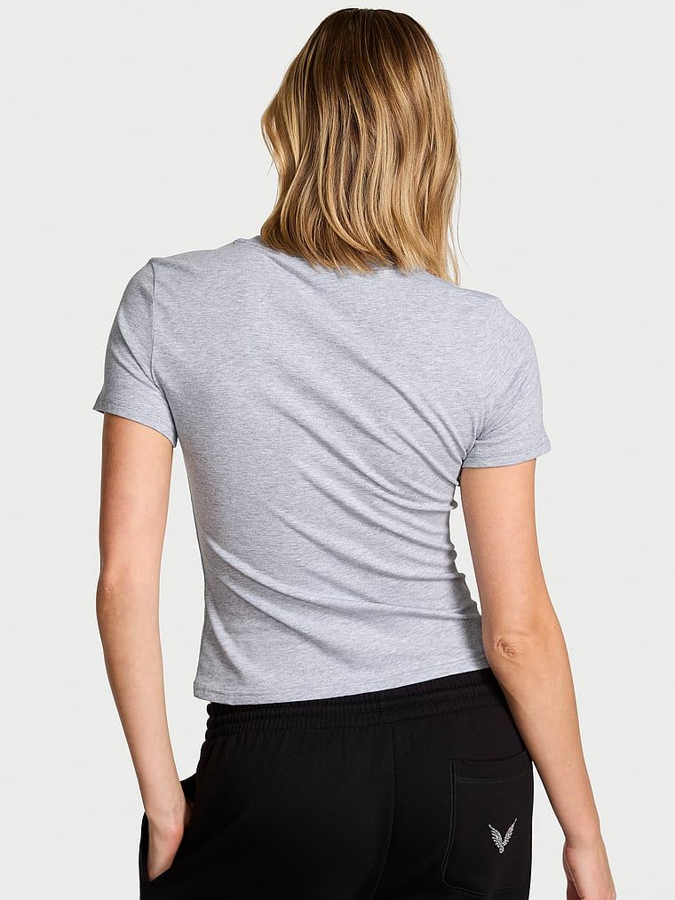 T-shirt bawełniany VSFS 2025. Produkt ma kolor szary i pochodzi z kolekcji Angel Essentials. 