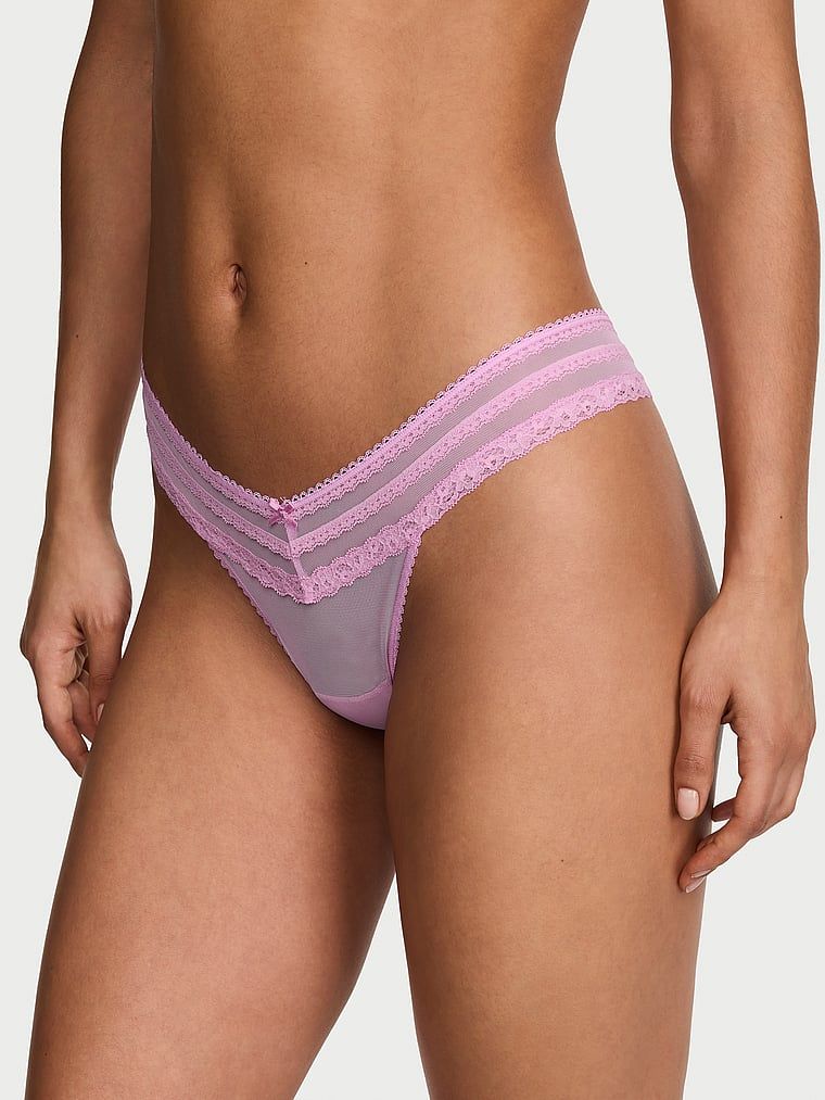 Dream Angels Majtki brazyliany z siateczki Lace-Trim