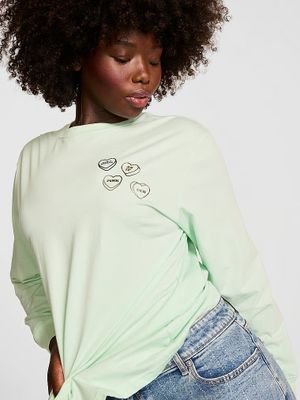 PINK T‑shirt bawełniany z długim rękawem